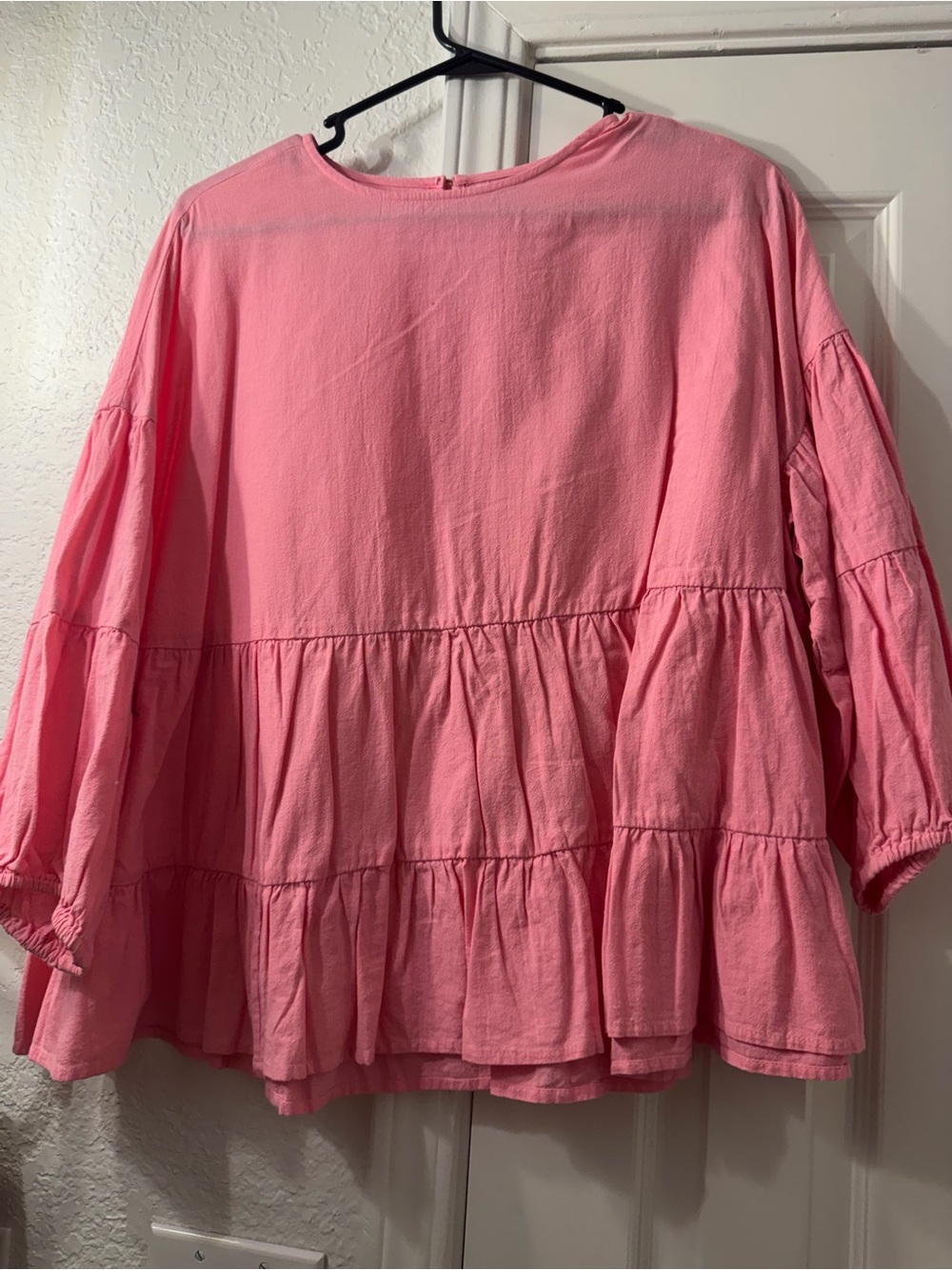 Mud Pie Bubblegum Pink Tiered Peasant Tunic